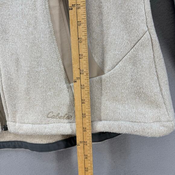 Cabela's Full Zip Sweater Jacket Women's L Beige Full Zip Athleisure High Collar - Picture 13 of 14